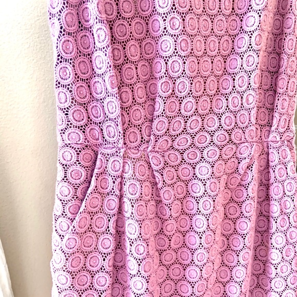 Lilac Crochet Sheath Anthropologie Dress Size Four - Picture 4 of 7